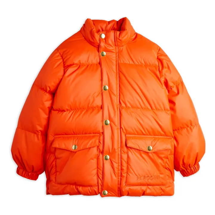 Mini Rodini Recycled Fiber Thick Down Jacket Orange Smallable