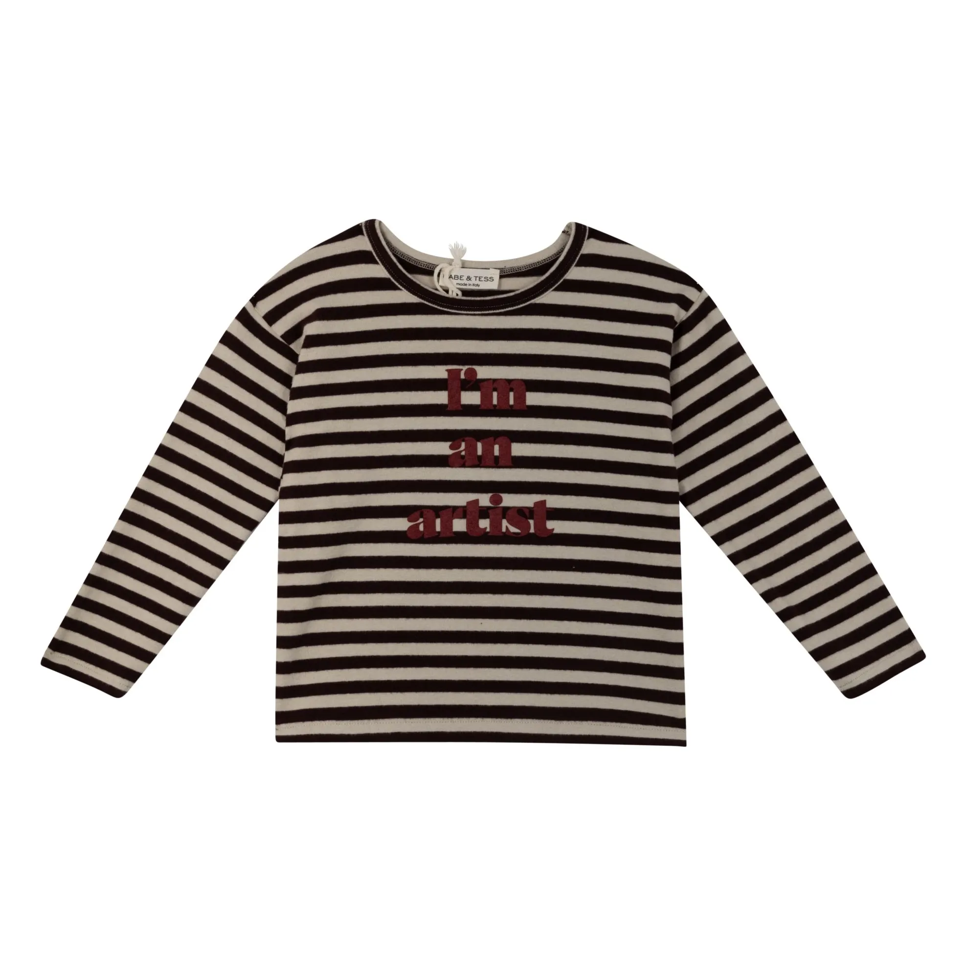 Babe & Tess Burgundy Striped Artist T-Shirt