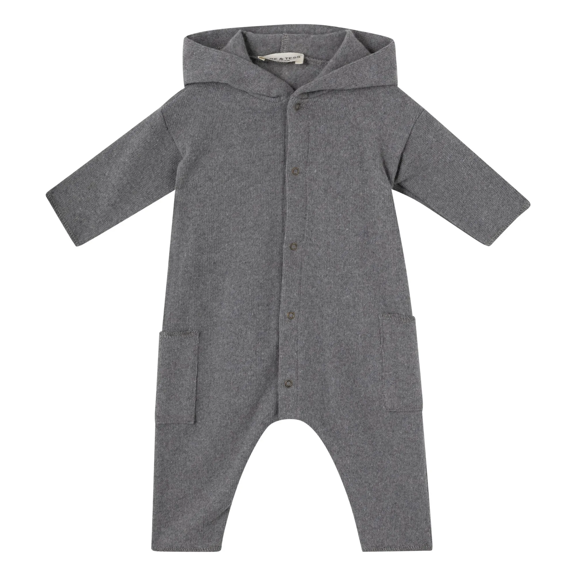 Babe & Tess Grey Knitted Hooded Jumpsuit
