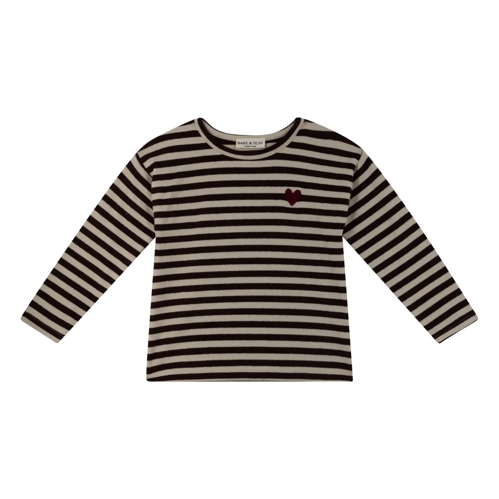 Babe & Tess Ecru Love Striped T-Shirt