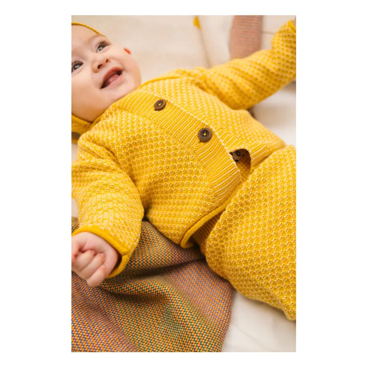Cloud organic cotton cardigan | Yellow- Product image n°3