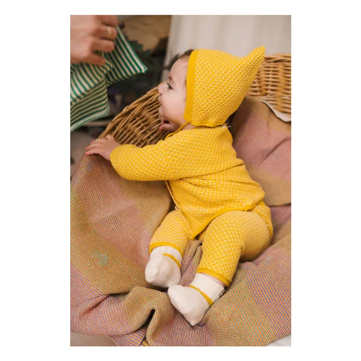 Cloud organic cotton cardigan | Yellow- Product image n°2
