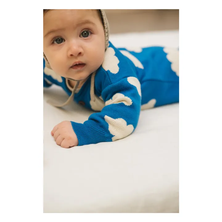 Cloudy Sky organic cotton jumpsuit | Blue- Product image n°5