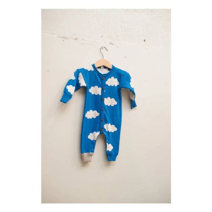 Cloudy Sky organic cotton jumpsuit | Blue- Product image n°1