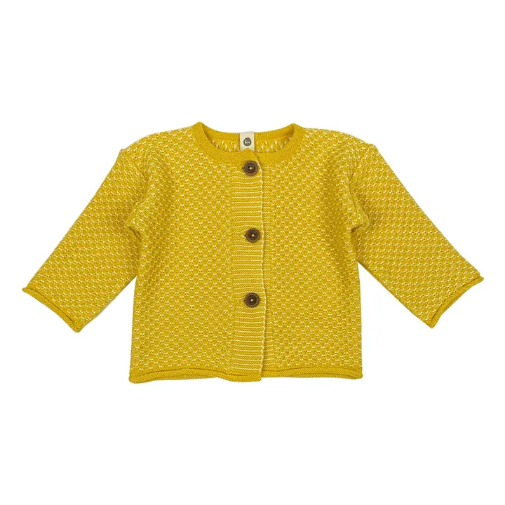 Cloud organic cotton cardigan | Yellow- Product image n°0