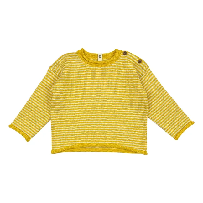 Snail organic cotton sweater | Yellow