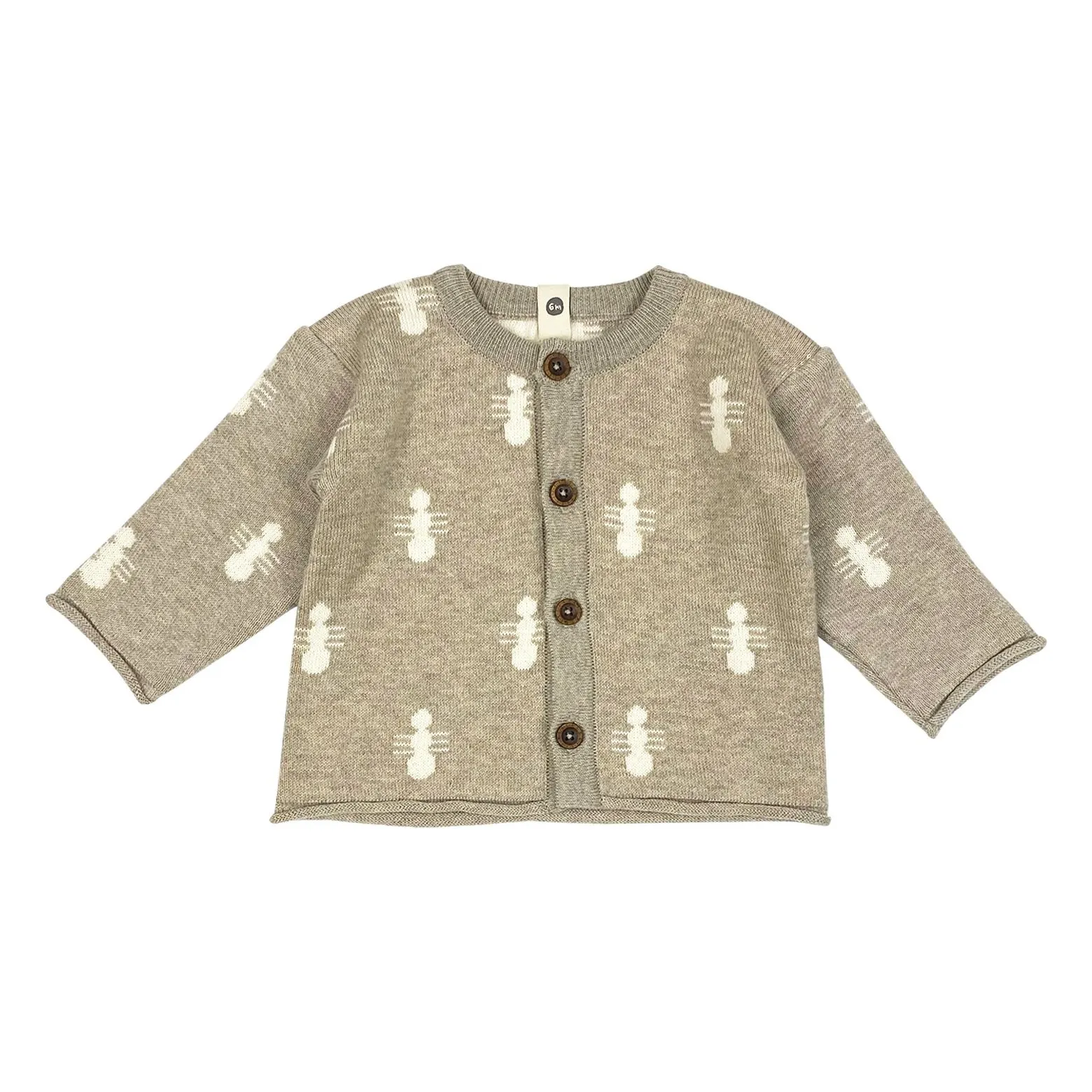 Bayiri Beige Hormigas Organic Cotton Cardigan