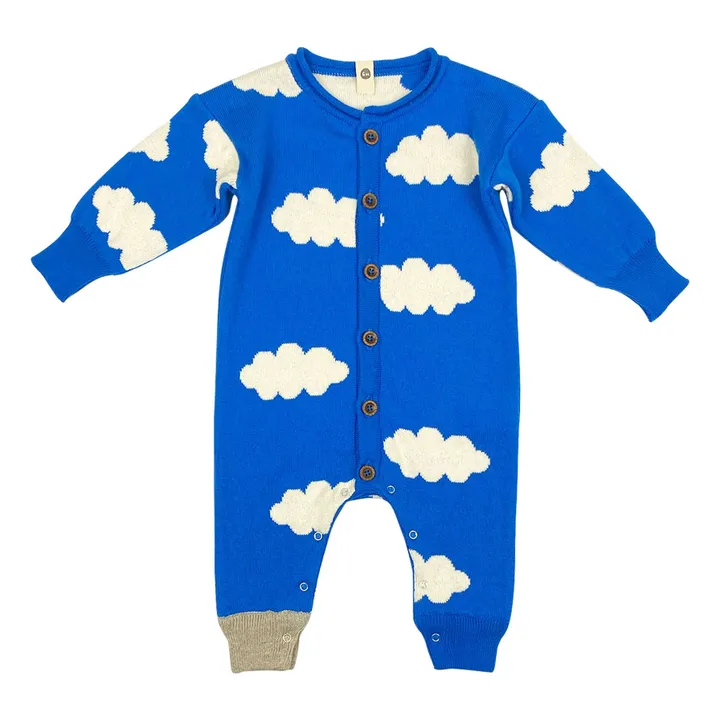 Cloudy Sky organic cotton jumpsuit | Blue- Product image n°0