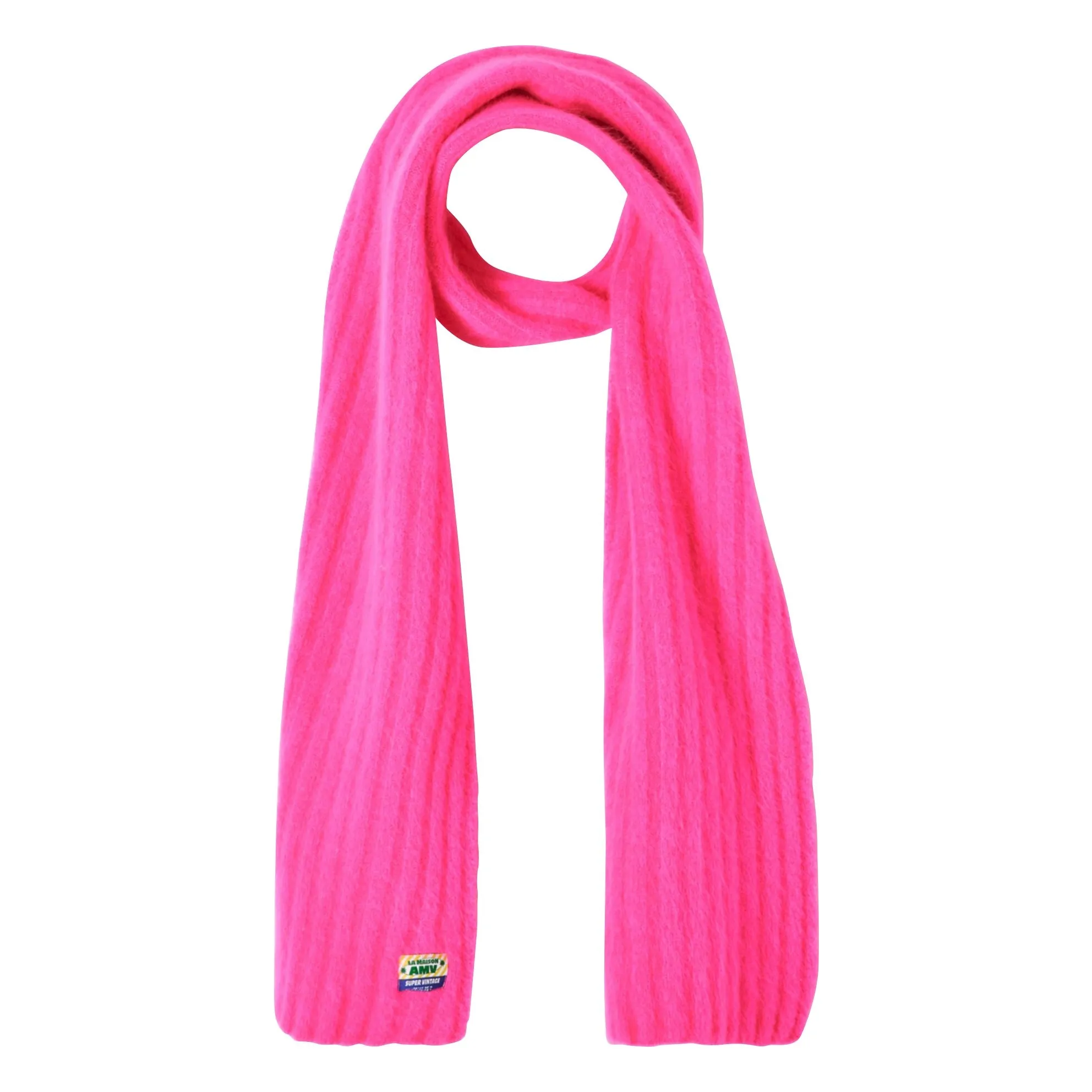 American Vintage Fluorescent Pink Vitow Wool And Alpaca Scarf
