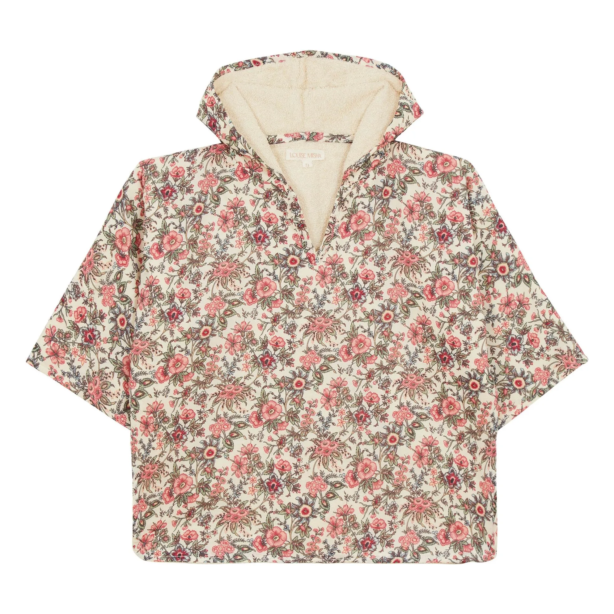 Louise Misha Pink Maelou Bath Cape In Organic Cotton