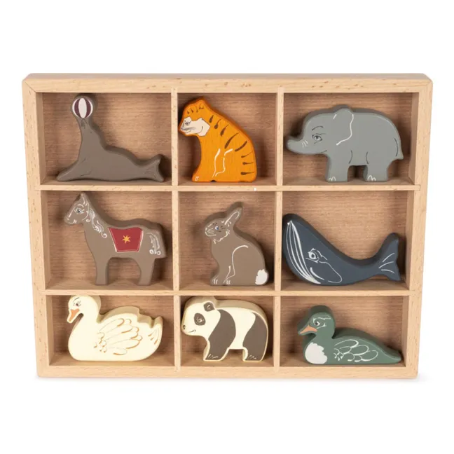 Animaux en bois FSC - Set de 9