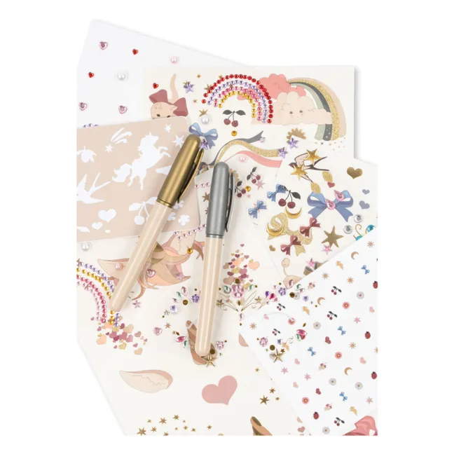 Set de tatouages temporaires et bijoux pour le visage | Rose