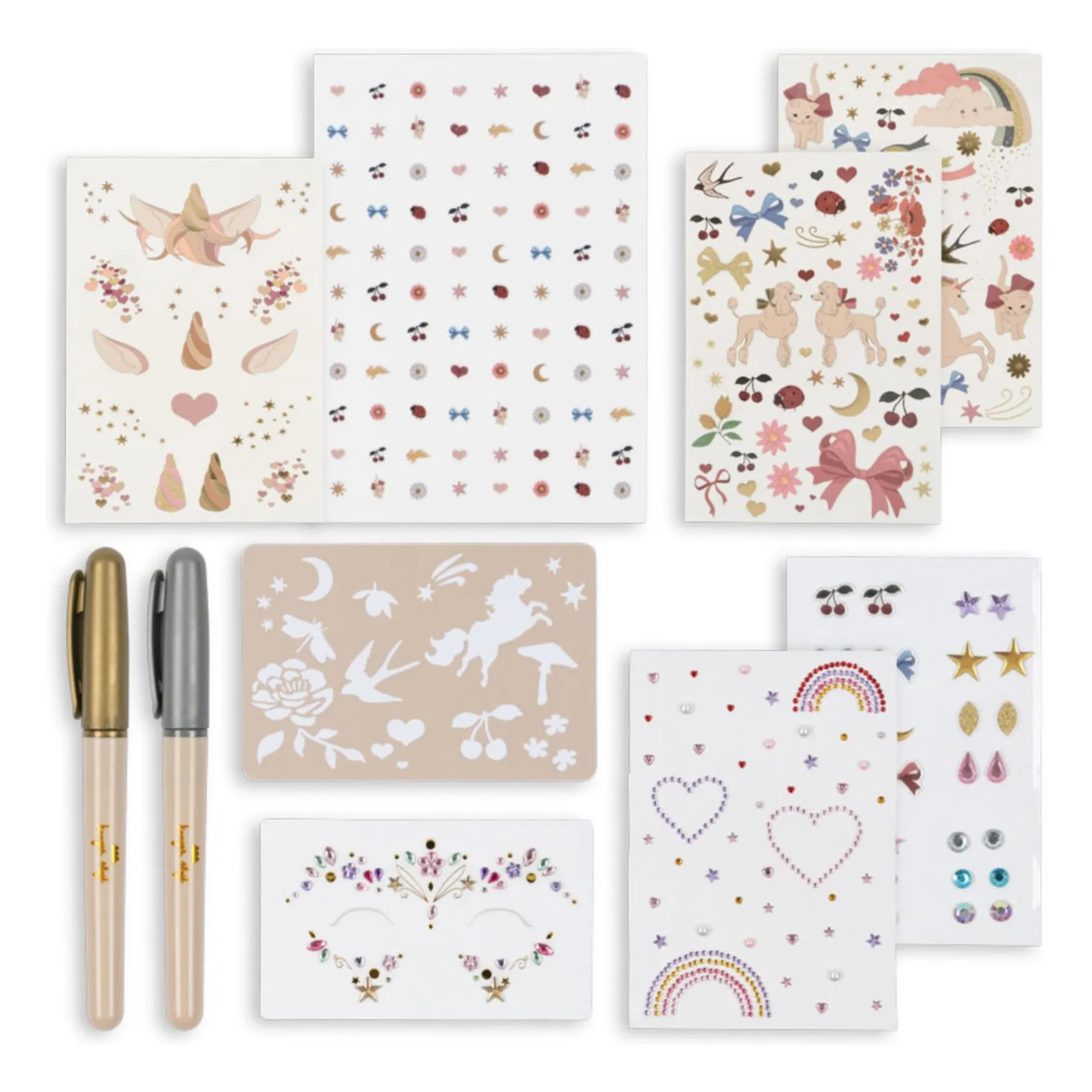 Konges Sløjd Pink Set Of Temporary Tattoos And Face Jewelry