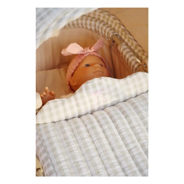 Puppenwagen Vichy | Blasses Grün