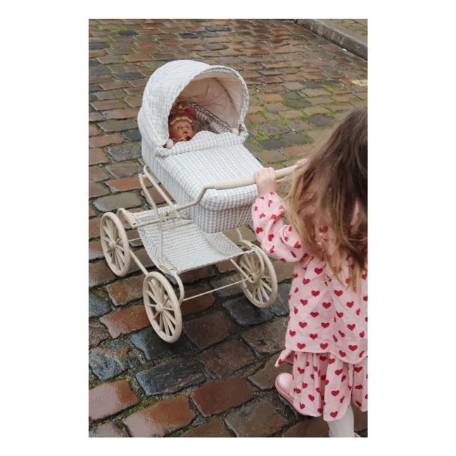 Puppenwagen Vichy | Blasses Grün
