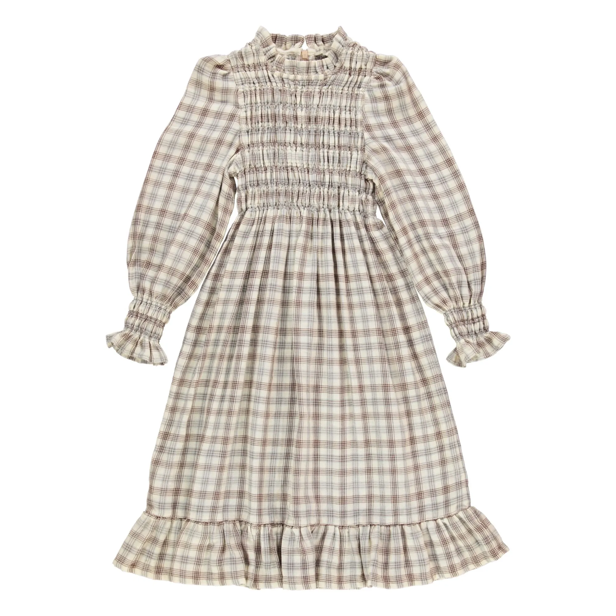 Bebe Organic Ecru Valery Check Dress