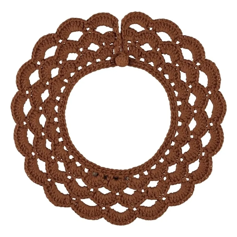 Bebe Organic Brown Matilda Crochet Collar