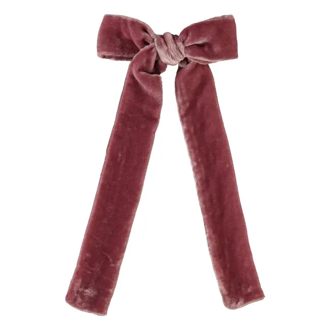 Barrette Doria Nœud Velours | Rose