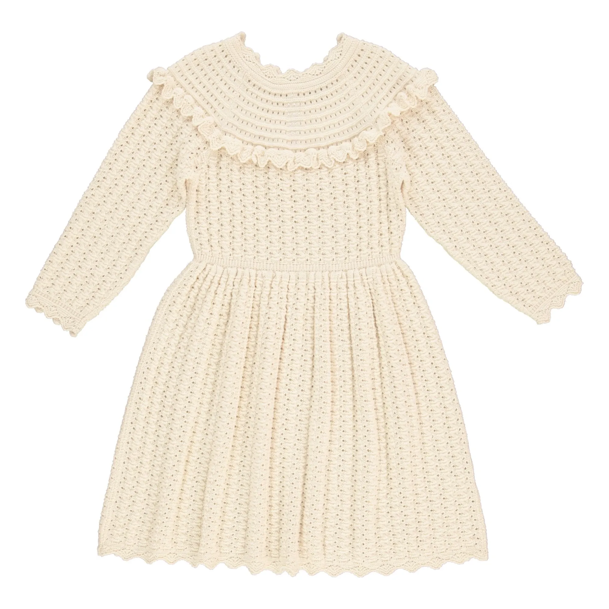Bebe Organic Cream Silvia Ajourée Dress