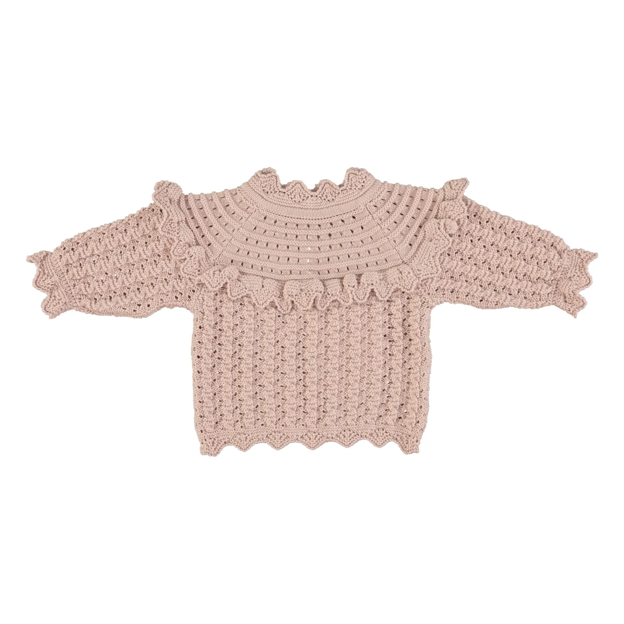 Bebe Organic Pink Silvia Ajouré Sweater