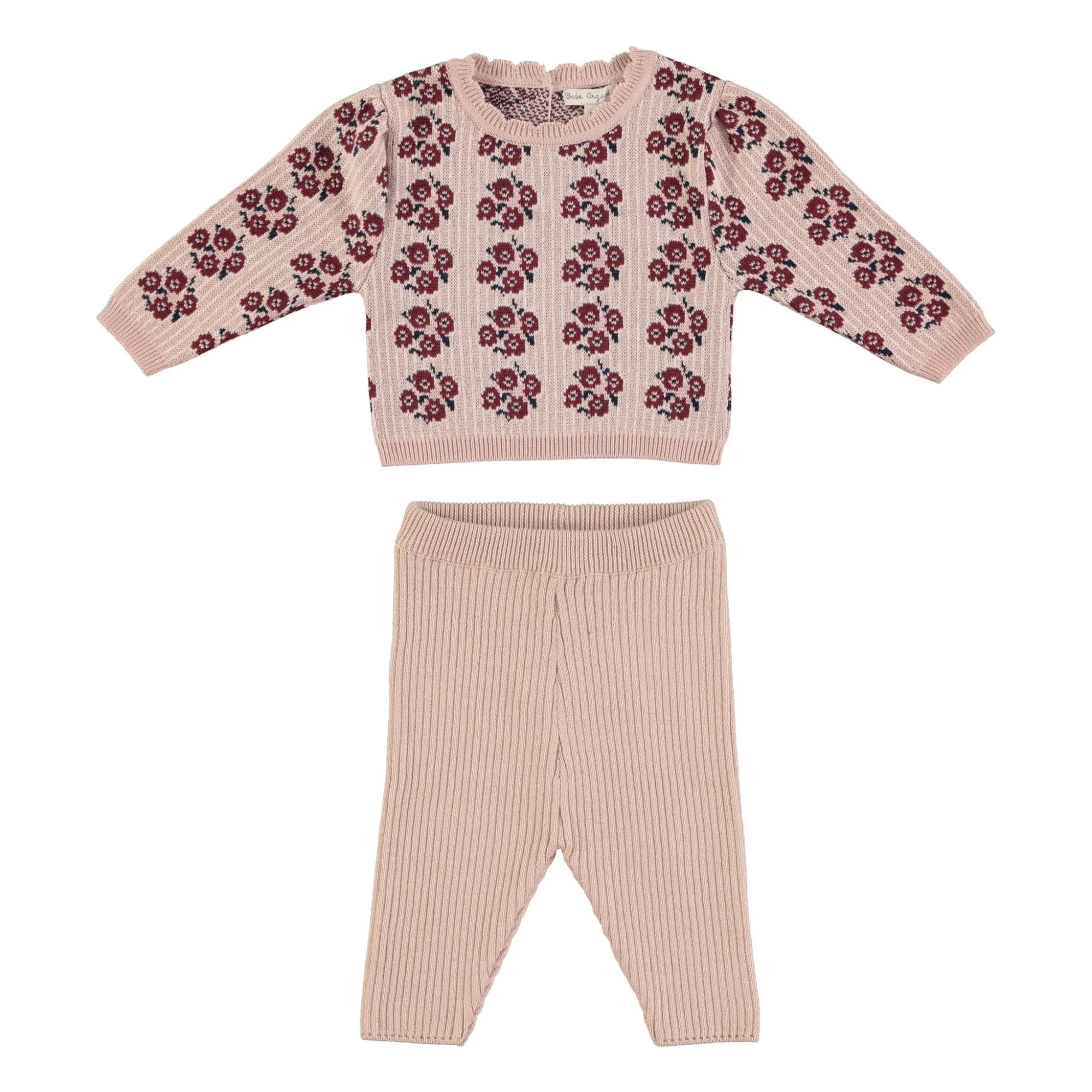 Bebe Organic Beige Pink Esther Fleurie Sweater