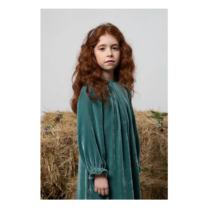 green emerald velvet dress Mint Green Fitted Dress – Runes main image 0