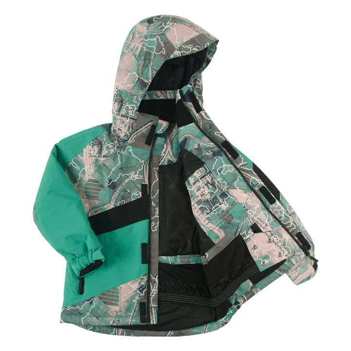 Gosoaky Curious Cat waterproof ski jacket Green Smallable