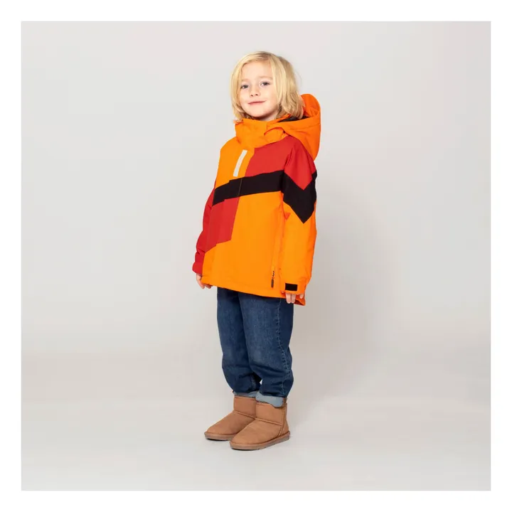 Gosoaky Curious Cat waterproof ski jacket Orange Smallable