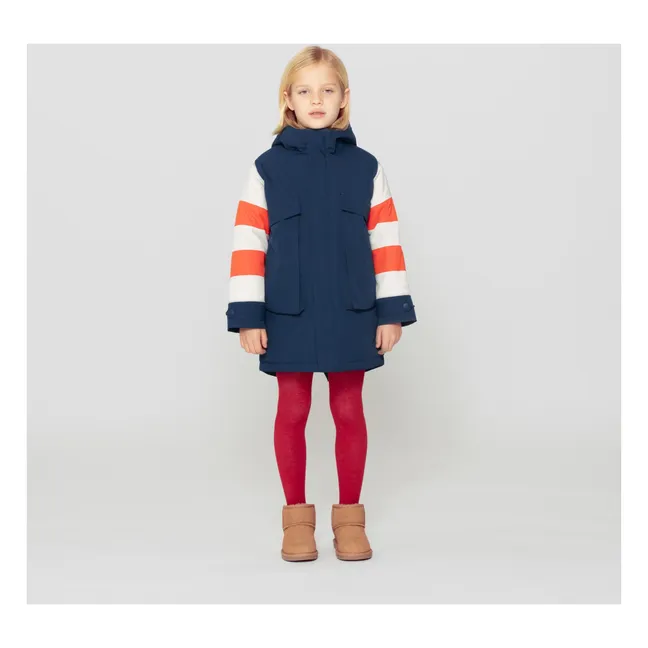 Parka impermeabile Fox a righe | Blu marino