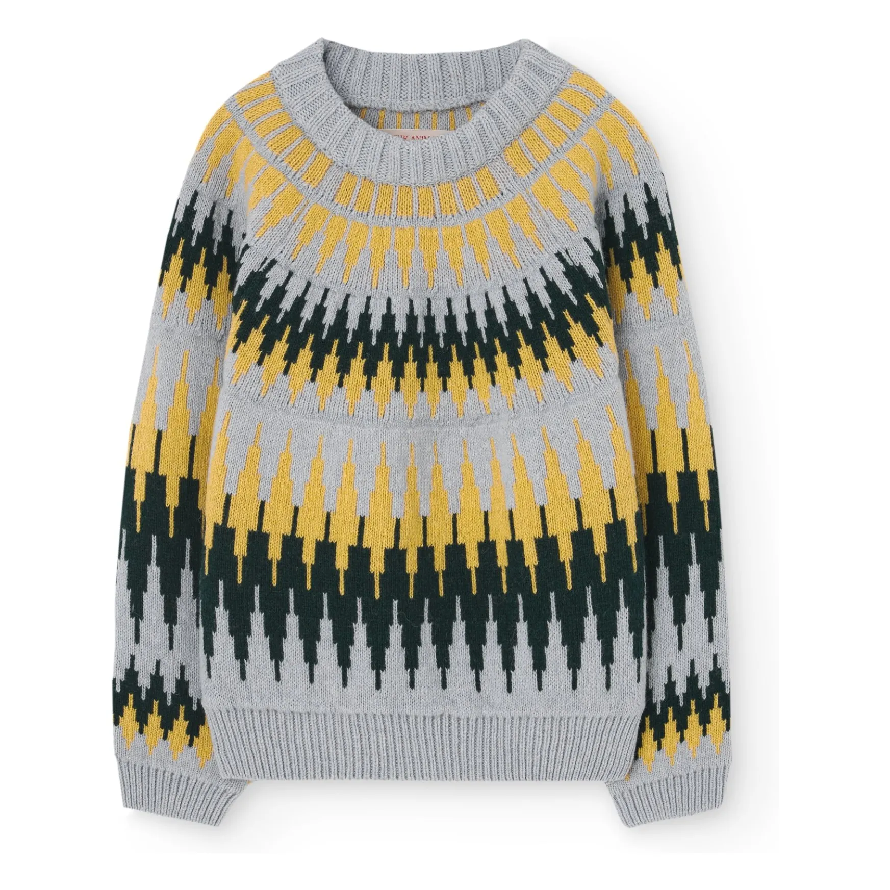 The Animals Observatory Light Blue Zig Zag Bull Pullover Recycled Fibers