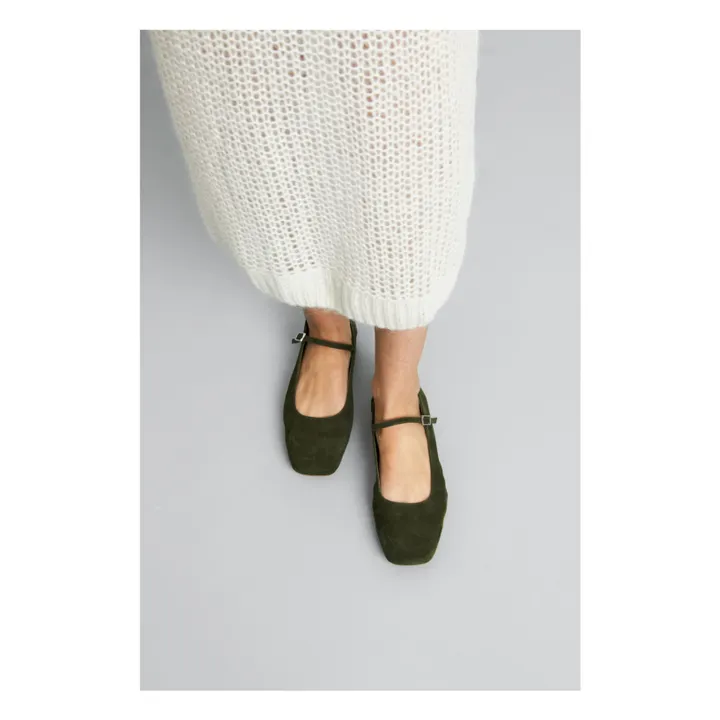 Bailarinas Julieta de ante | Verde Kaki- Imagen del producto n°5