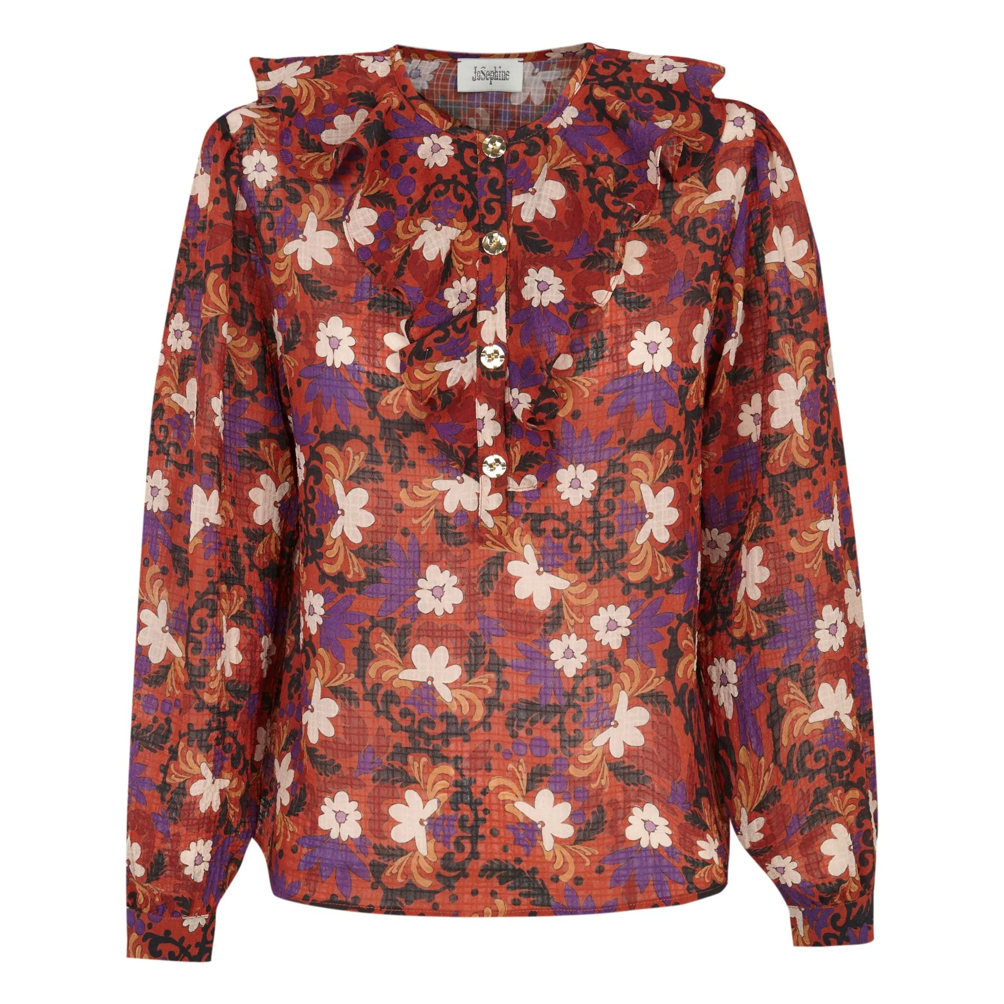 Josephine Brick Red Helga Blouse