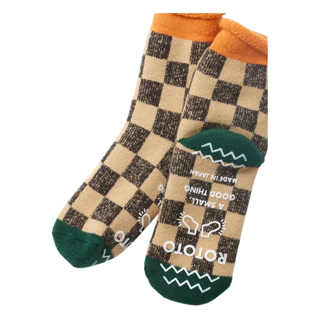 Pile Room "Checkerboard" Wool Socks | Carbon