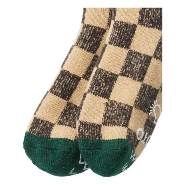 Pile Room "Checkerboard" Wool Socks | Carbon