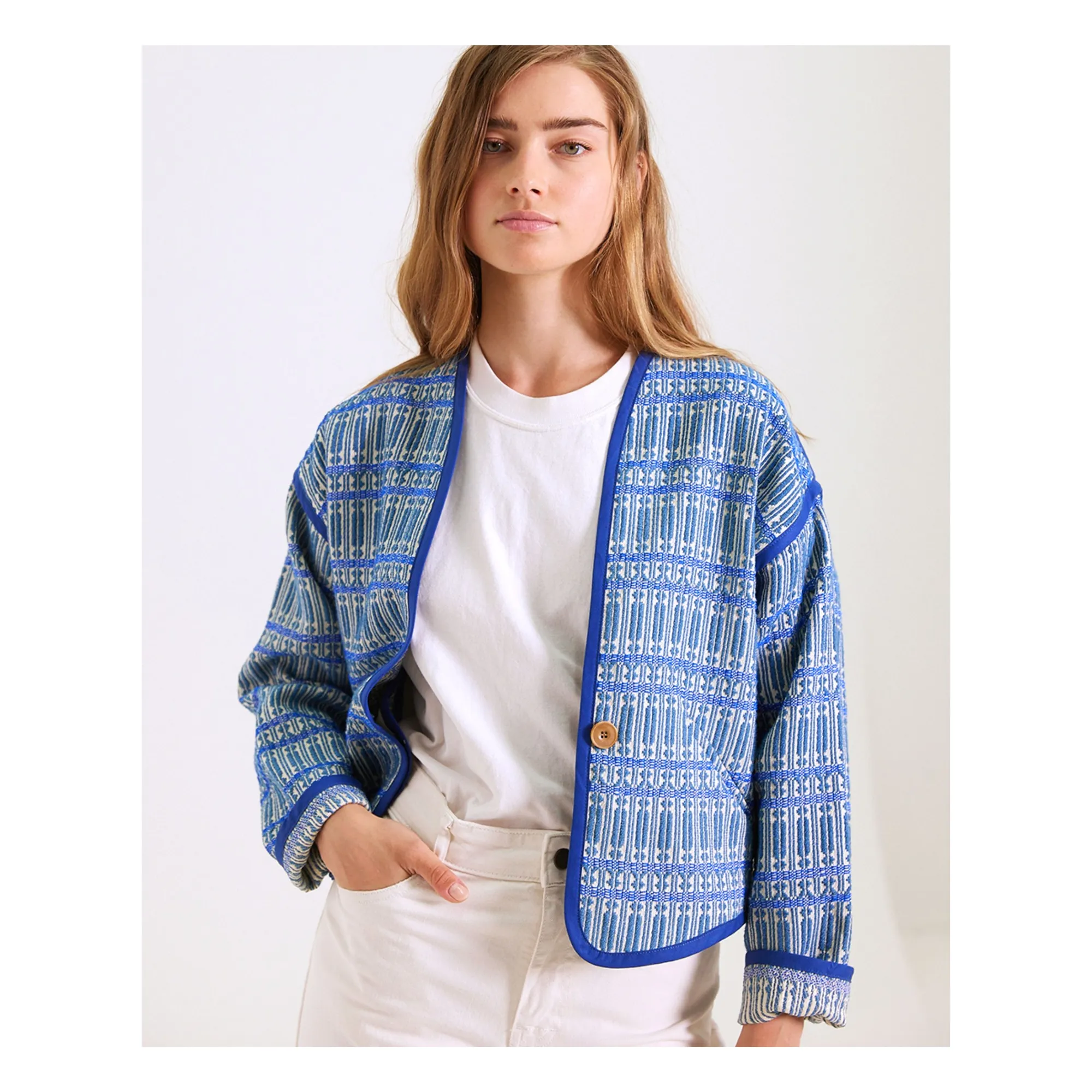 Sacrécoeur Blue Daria Jacquard Jacket