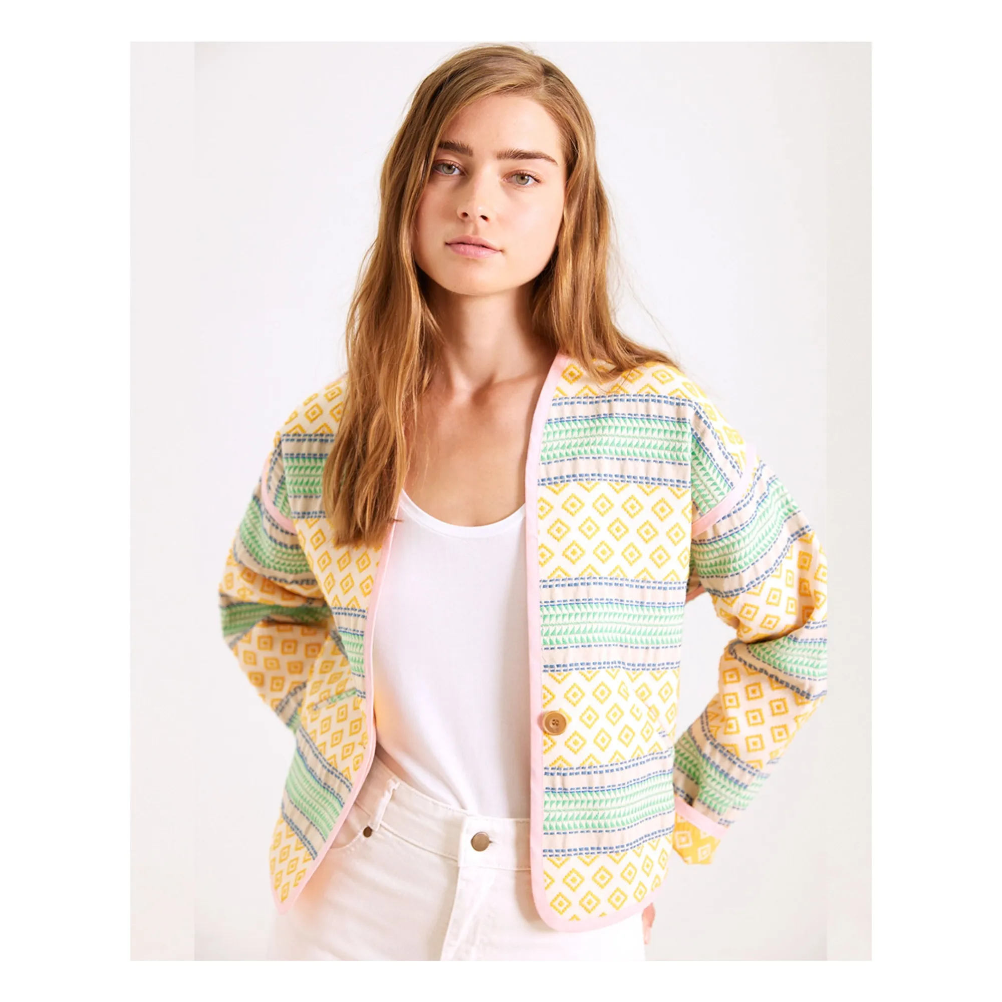 Sacrécoeur Yellow Daria Jacquard Jacket