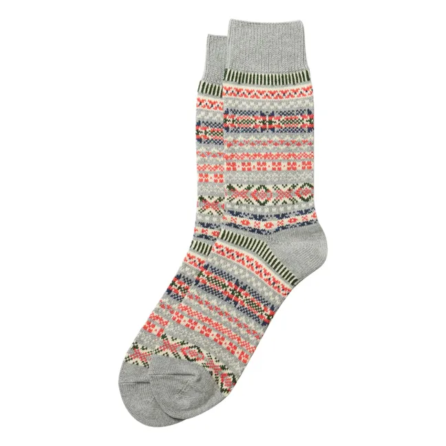 Fairisle" Jacquard socks | Grey