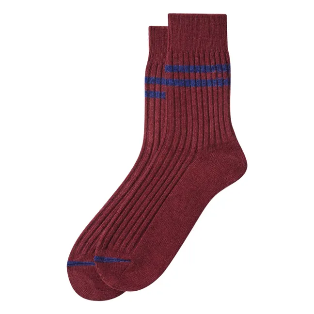 Stripes Wool Socks | Brown