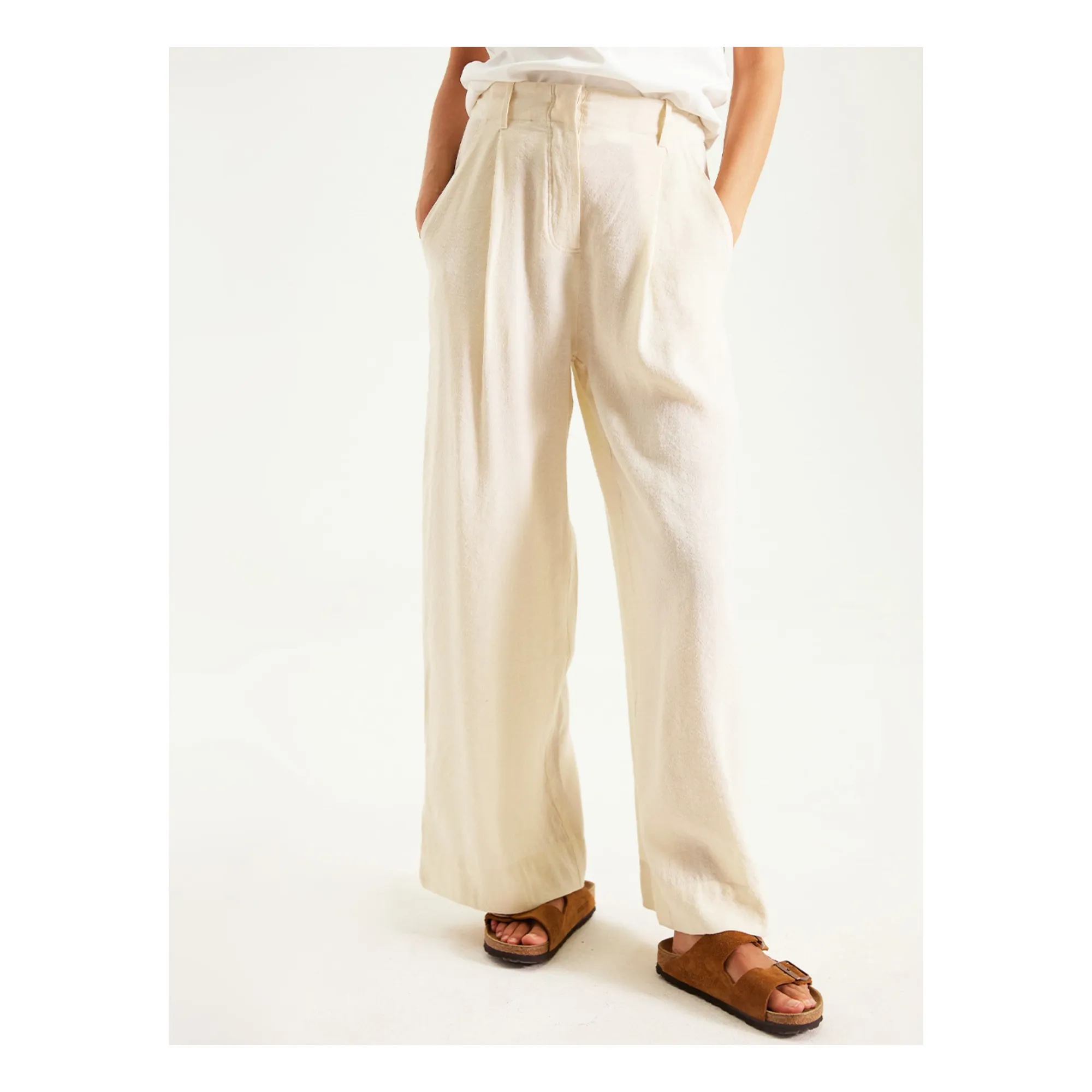 Sacrécoeur Ecru Isadora Linen Pants