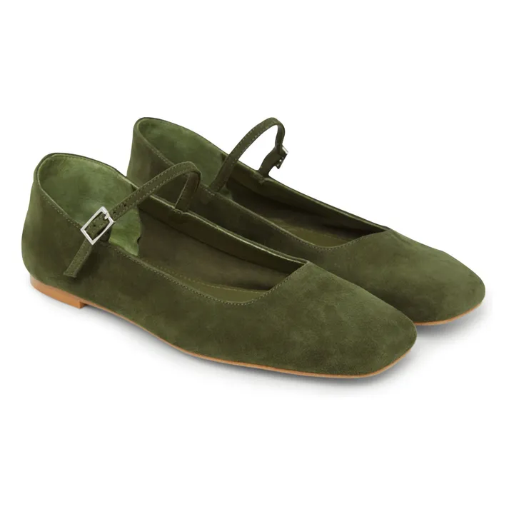 Bailarinas Julieta de ante | Verde Kaki- Imagen del producto n°3