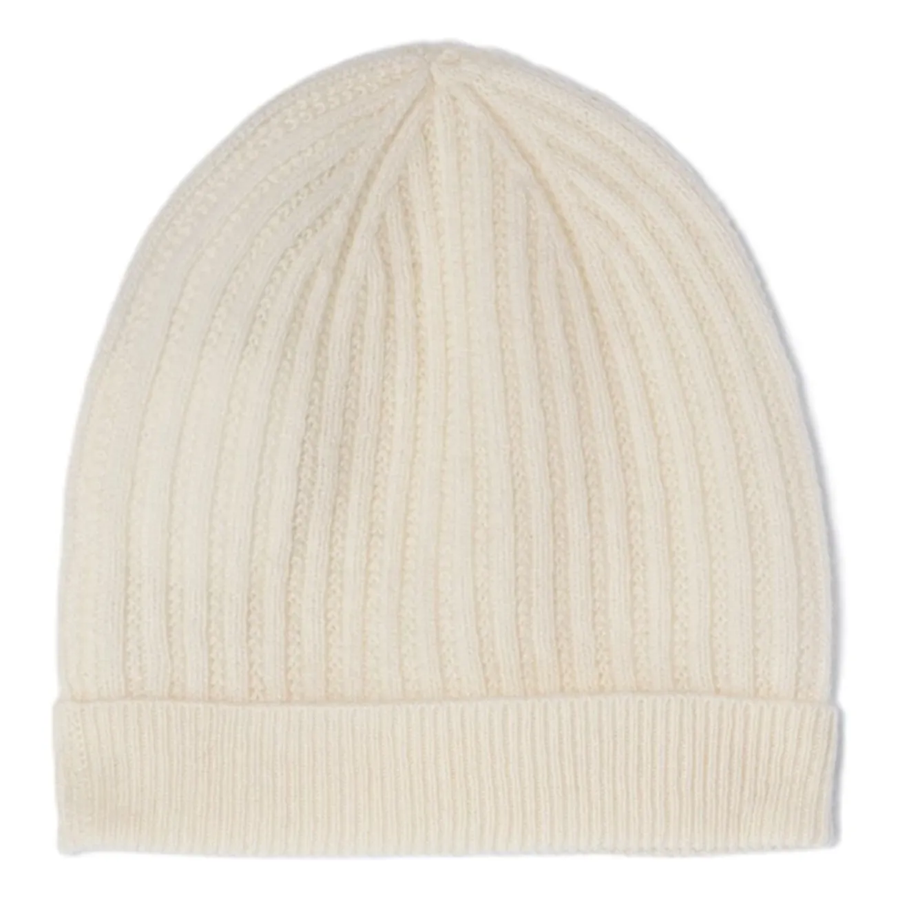 Bompard Unisex Infant Ecru Cashmere Ribbed Hat