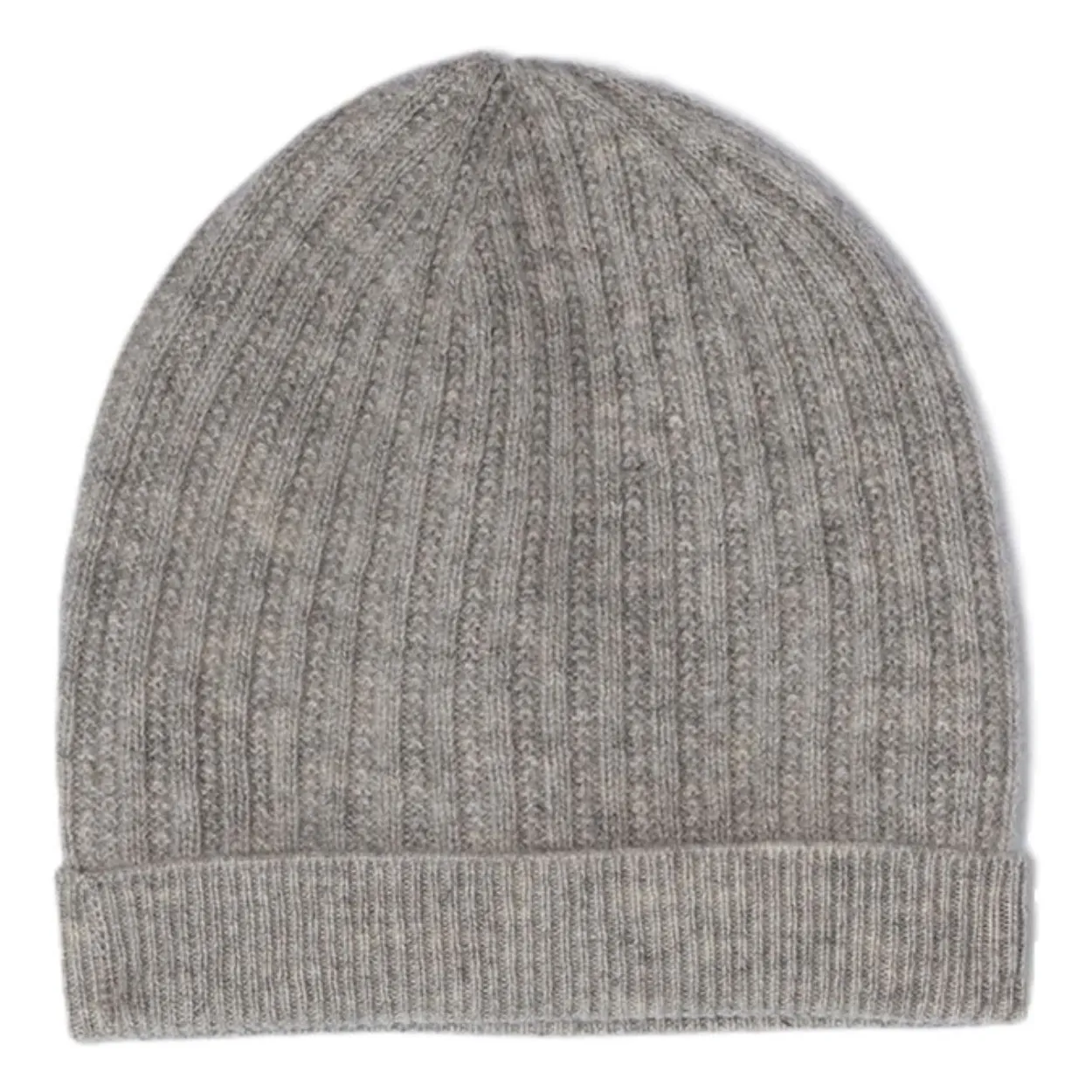 Bompard Unisex Infant Grey Cashmere Ribbed Hat