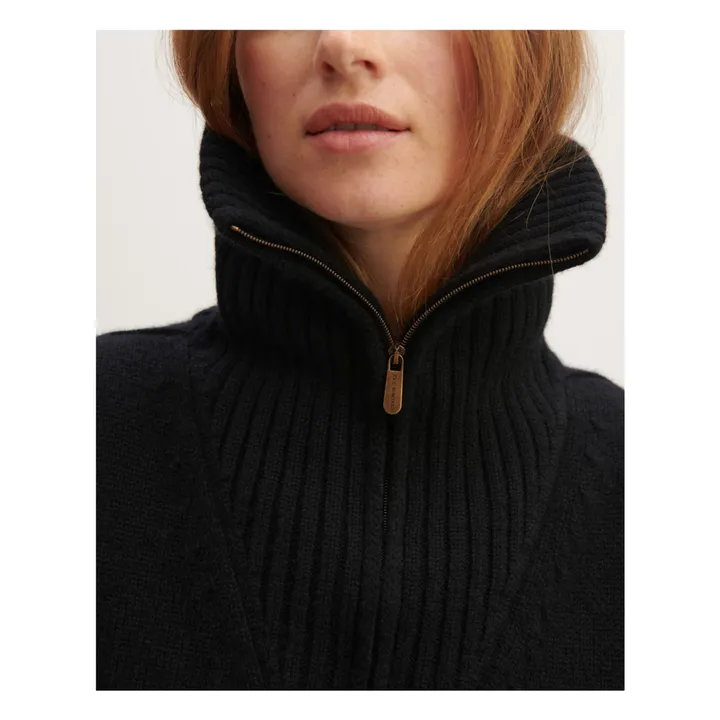 Plastron Cashmere trucker collar | Black- Product image n°1