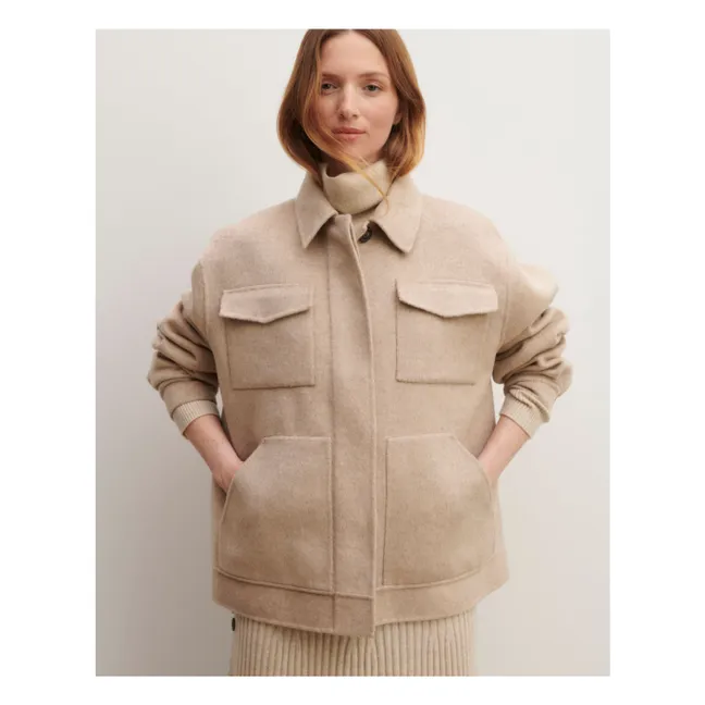 Chaqueta de lana de doble faz | Beige