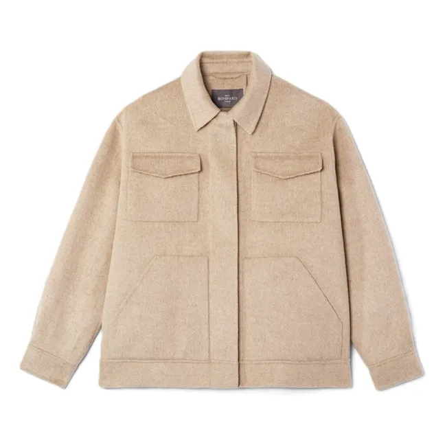 Chaqueta de lana de doble faz | Beige