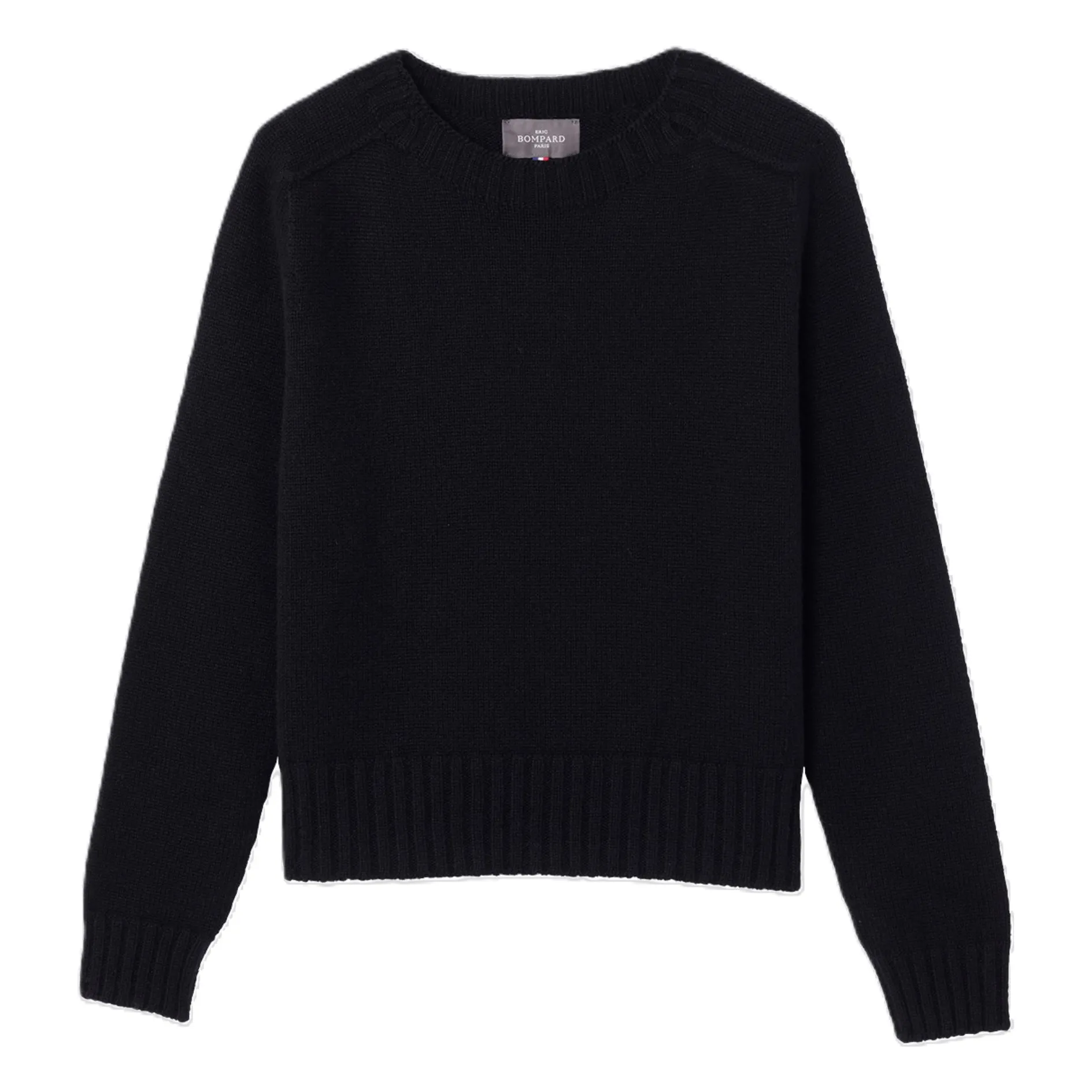 Bompard Black Round Neck Sweater Hammer Sleeve Cashmere