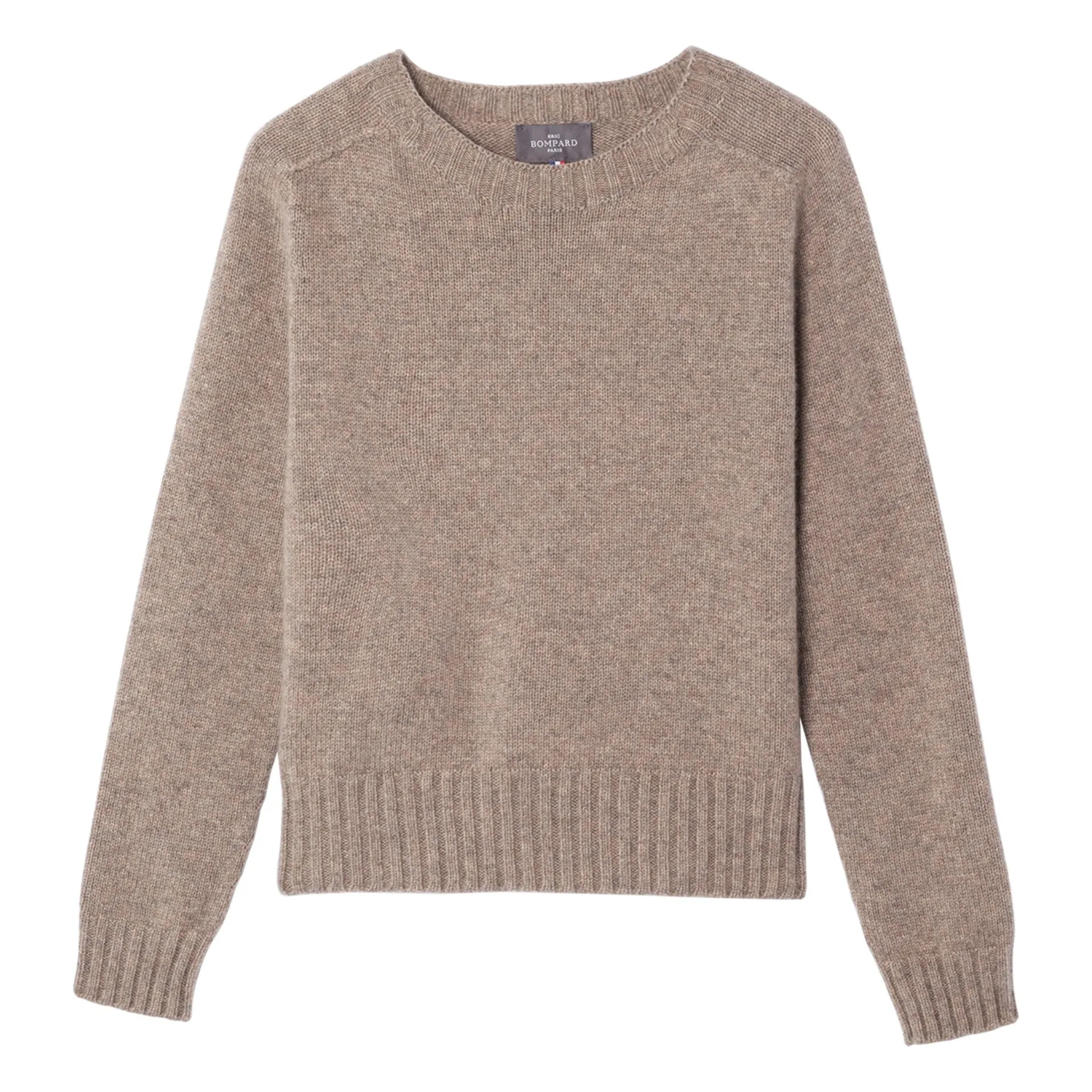 Bompard Beige Round Neck Sweater Hammer Sleeve Cashmere