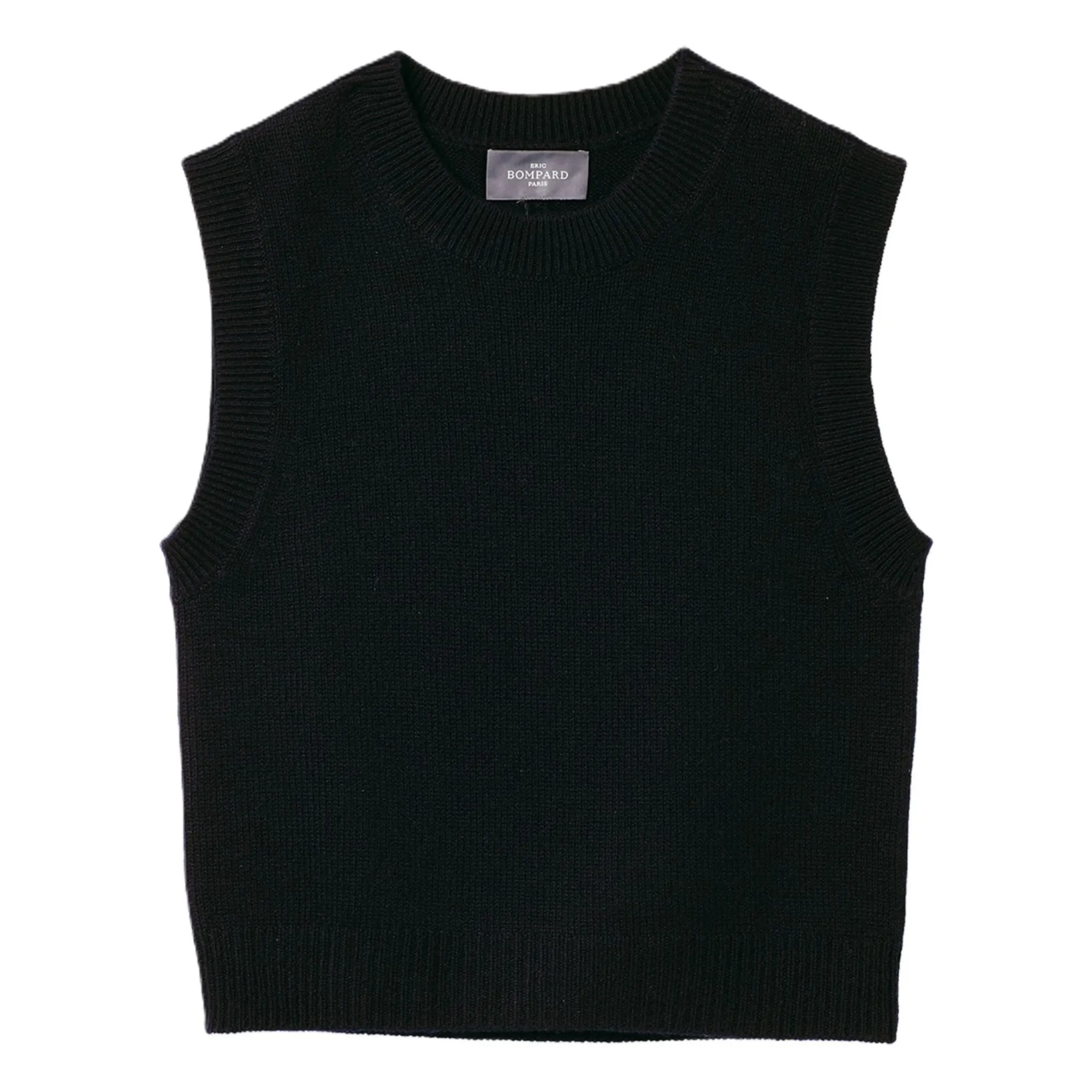Bompard Women's Black Cashmere Sleeveless Round Neck Sweater