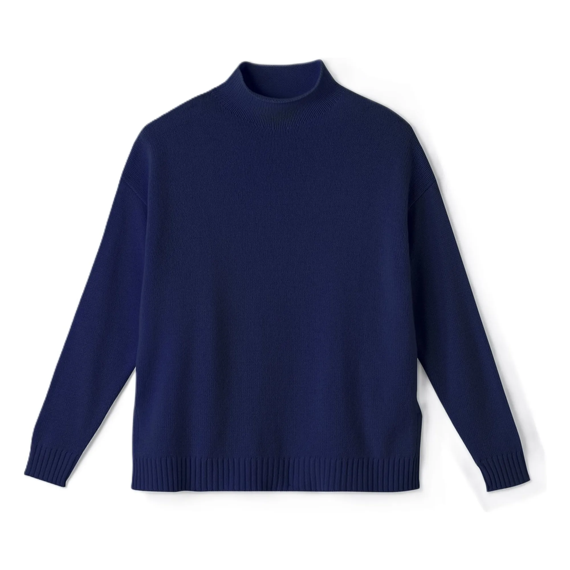 Bompard Women's Navy Blue Cashmere High Neck Sweater