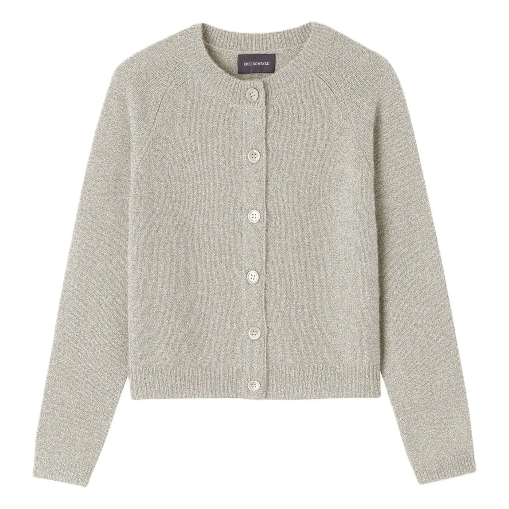 Cardigan Manches Raglan Cachemire | Gris argent- Image produit n°0